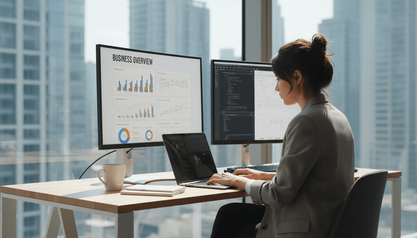 Professional web designer working on conversion-focused website design at modern workspace